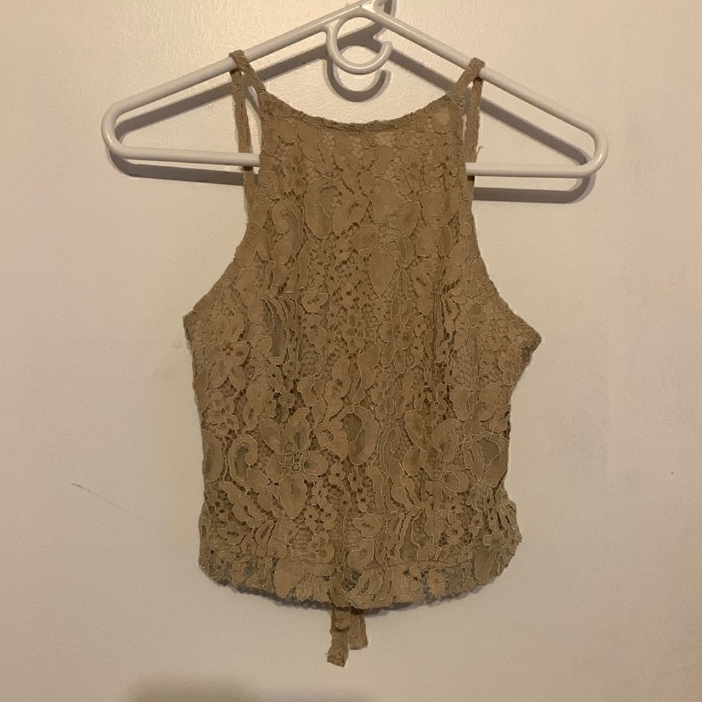 NA-KD NWT beige lace tie back singlet Size S/ EU 34